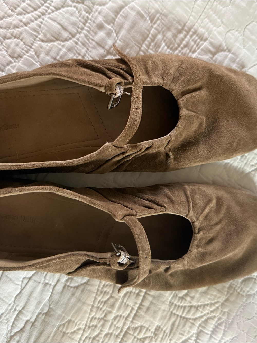 Massimo Dutti Brown suede flats size 10